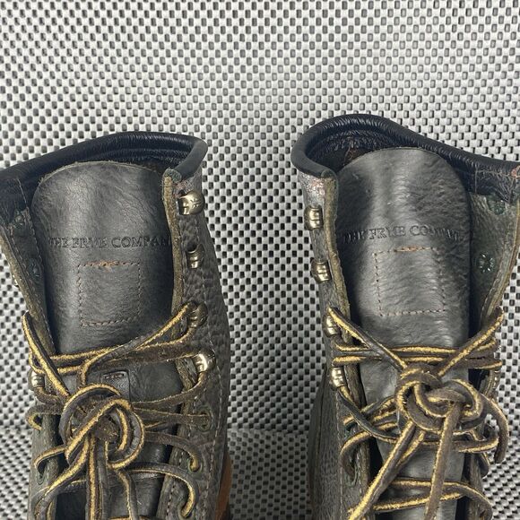 Vintage Frye Logger Combat Boot Mens Size 9 Black Leather Lace Up Made In USA - Picture 8 of 16